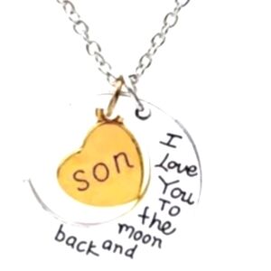 "SON"💛Fashion Jewelry Gold Silver Necklace I Love You To The Moon & Back NWT